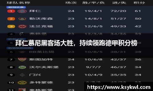 拜仁慕尼黑客场大胜，持续领跑德甲积分榜
